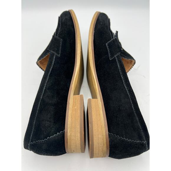 Franco Sarto Suede Loafer Womens 8.5 Black Tassel Dark Academia Preppy Corpcore - Picture 8 of 10